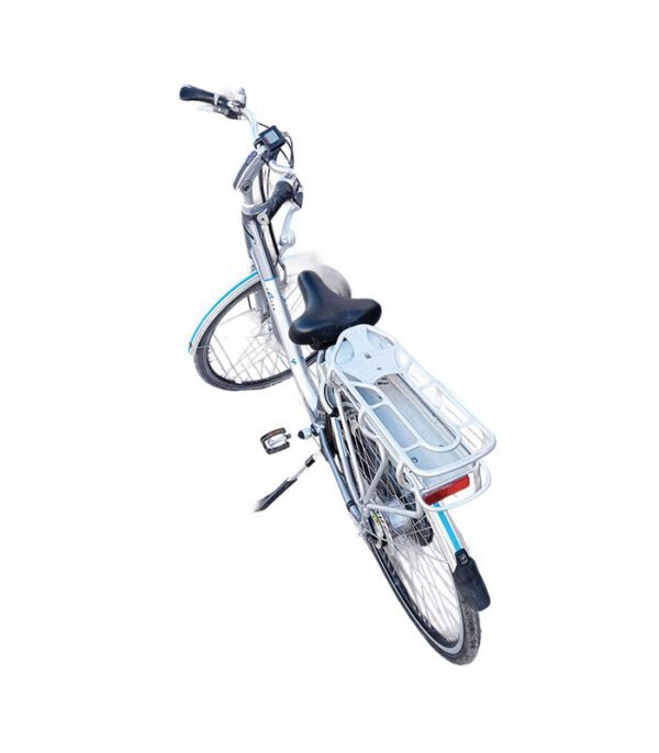Vélo Électrique Argenté avec Porte-Bagages